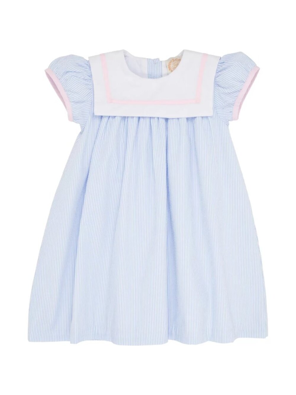 The Beaufort Bonnet Company Stewart Blue Seersucker Dress Girls Size 5